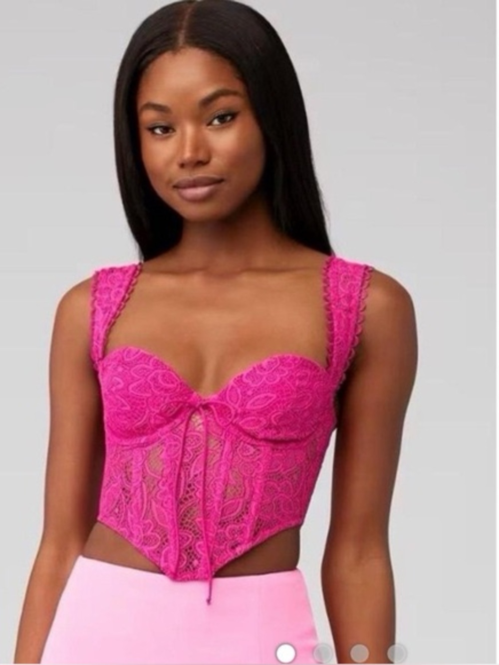 For Love And Lemons Hot Pink Lace Bustier